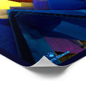 Blaue Pyramiden und Prismen Poster (Ecke)