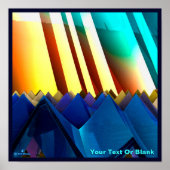 Blaue Pyramiden und Prismen Poster (Vorne)