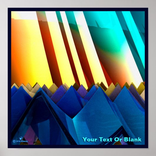 Blaue Pyramiden und Prismen Poster (Vorne)