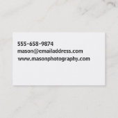 Blaue QR CODE Fotograf-Visitenkarte Visitenkarte (Rückseite)