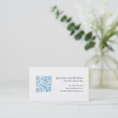 Blaue QR CODE Lite Visitenkarte (Stehend Vorderseite)