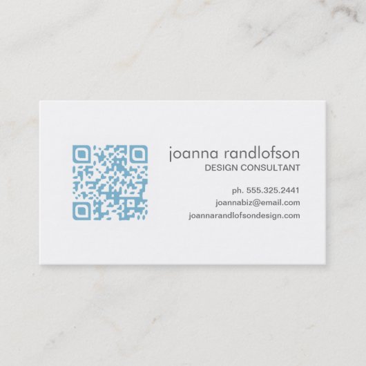 Blaue QR CODE Lite Visitenkarte (Vorderseite)