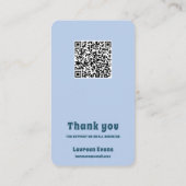 Blaue QR-Code-Ohrhänger-Anzeige Visitenkarte (Rückseite)