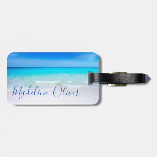 Blaue QR-Codes für Meeresschutzgebiete Gepäckanhänger (Rückseite horizontal)