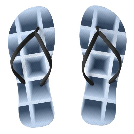 Blaue Quadrat-Lochmuster Flip Flops Badesandalen (Fußbett)
