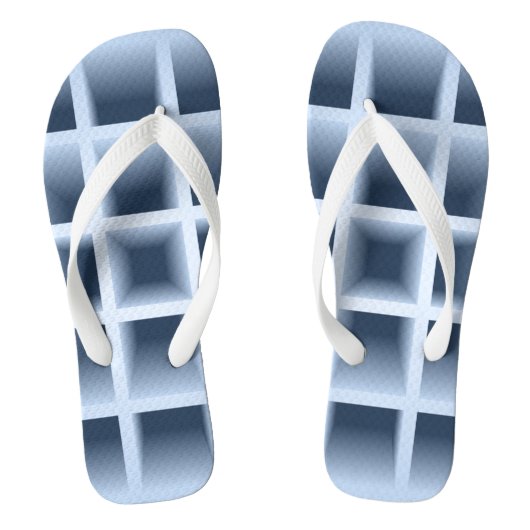 Blaue Quadrat-Lochmuster Flip Flops Badesandalen (Fußbett)
