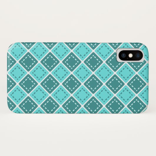 Blaue Quadrate Case-Mate iPhone Hülle (Rückseite (Horizontal))