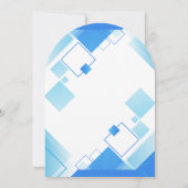 Blaue Quadrate Einladung (Rückseite)
