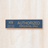 Blaue Quadrate für das Logo "Authorized Personnel Türschild (Vorderseite )