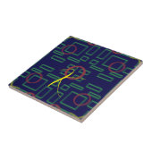 Blaue Quadrate geometrisch Fliese (Seite)