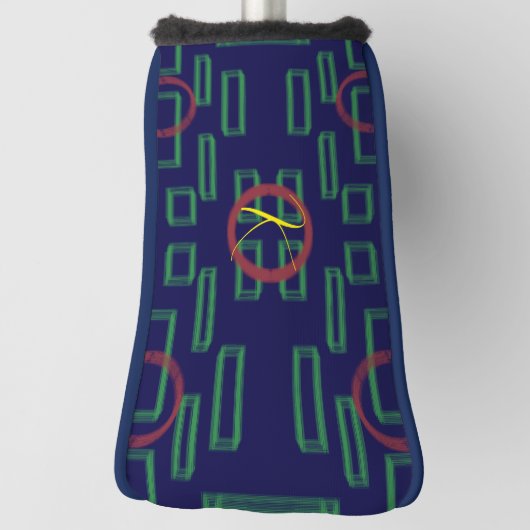 Blaue Quadrate geometrisch Golf Headcover (Rotieren 90)