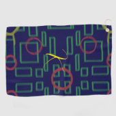 Blaue Quadrate geometrisch Golfhandtuch (Horizontal)