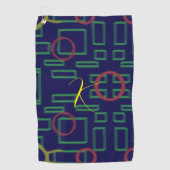 Blaue Quadrate geometrisch Golfhandtuch (Vorderseite)