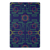 Blaue Quadrate geometrisch Mini Klemmbrett (Rückseite)