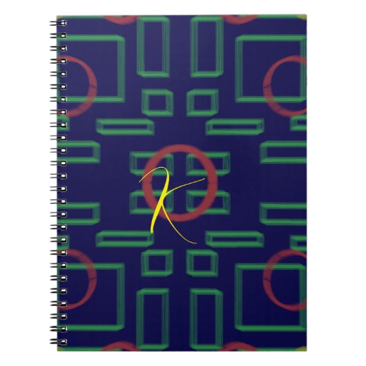 Blaue Quadrate geometrisch Notizblock (Vorderseite)