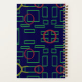 Blaue Quadrate geometrisch Notizblock (Rückseite)