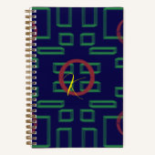 Blaue Quadrate geometrisch Notizblock (Vorderseite)