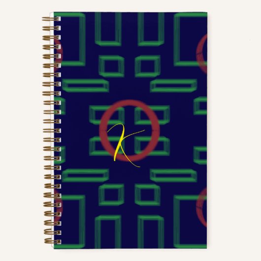 Blaue Quadrate geometrisch Notizblock (Vorderseite)