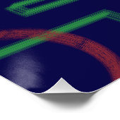 Blaue Quadrate geometrisch Poster (Ecke)