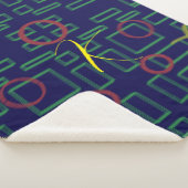 Blaue Quadrate geometrisch Sherpadecke (3/4)