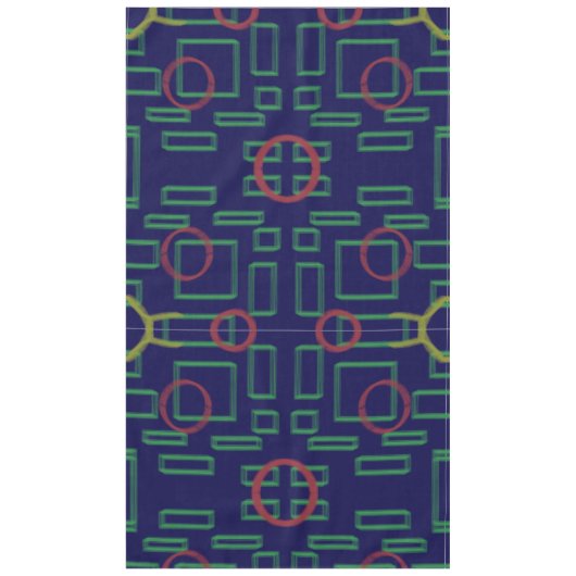 Blaue Quadrate geometrisch Tischdecke (Vorderseite)