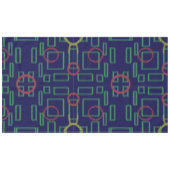 Blaue Quadrate geometrisch Tischdecke (Vorderseite (Horizontal))