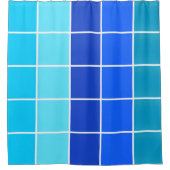 Blaue Quadrate glänzende Streifen Duschvorhang (Vorderseite)