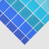 Blaue Quadrate glänzende Streifen Seidenpapier (Ausschnitt)