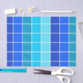 Blaue Quadrate glänzende Streifen Seidenpapier (Handwerk)