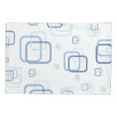 Blaue Quadrate Kissenbezug (Rückseite-Links)