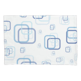 Blaue Quadrate Kissenbezug