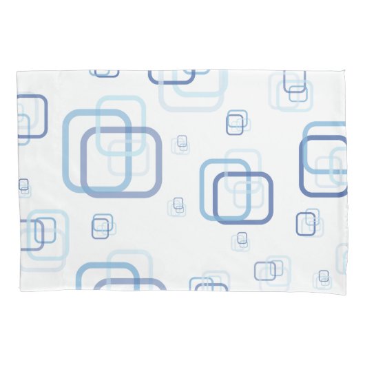 Blaue Quadrate Kissenbezug (Vorderseite-Links)