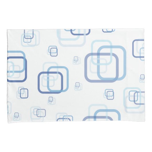 Blaue Quadrate Kissenbezug (Vorderseite-Rechts)