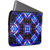 Blaue Quadrate mit Acrylgradienten im dunklen Stil Laptopschutzhülle (Vorne Rechts)