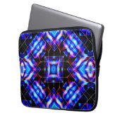Blaue Quadrate mit Acrylgradienten im dunklen Stil Laptopschutzhülle (Vorderseite Links)