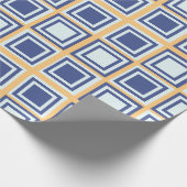 Blaue Quadrate Muster Geschenkpapier (Ecke)