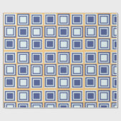 Blaue Quadrate Mustertrennpapier Geschenkpapier (Flach)