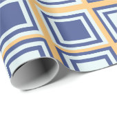 Blaue Quadrate Mustertrennpapier Geschenkpapier (Rolleneckpunkt)