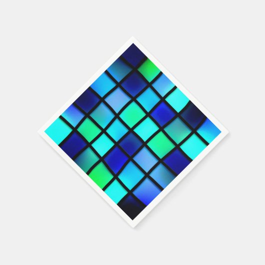 Blaue Quadrate Serviette (Ecke)