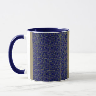 Blaue Quadrate Tasse
