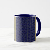 Blaue Quadrate Tasse (VorderseiteRechts)