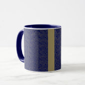 Blaue Quadrate Tasse (Vorderseite Links)