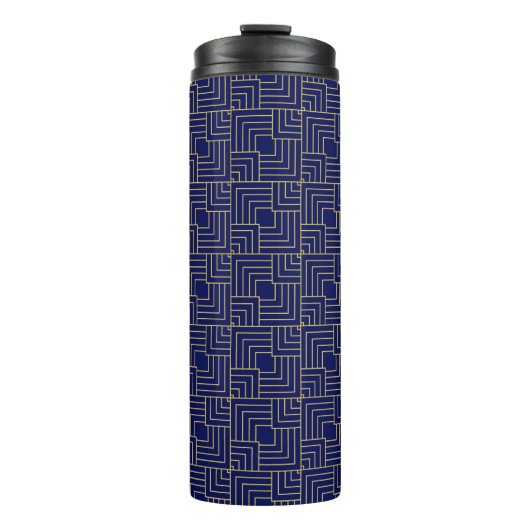 Blaue Quadrate Thermosbecher (Vorderseite)