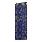 Blaue Quadrate Thermosbecher (Nach links gedreht)