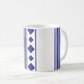 Blaue Quadrate und Linien Kaffeetasse (VorderseiteRechts)