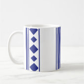 Blaue Quadrate und Linien Kaffeetasse (Links)