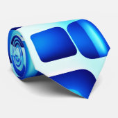 Blaue Quadrate und Rechtecke Krawatte (Gerollt)