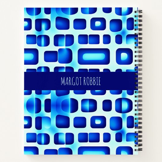 Blaue Quadrate und Rechtecke Notizblock (Rückseite)