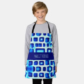 Blaue Quadrate und Rechtecke Schürze (Getragen)
