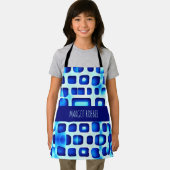 Blaue Quadrate und Rechtecke Schürze (Insitu)